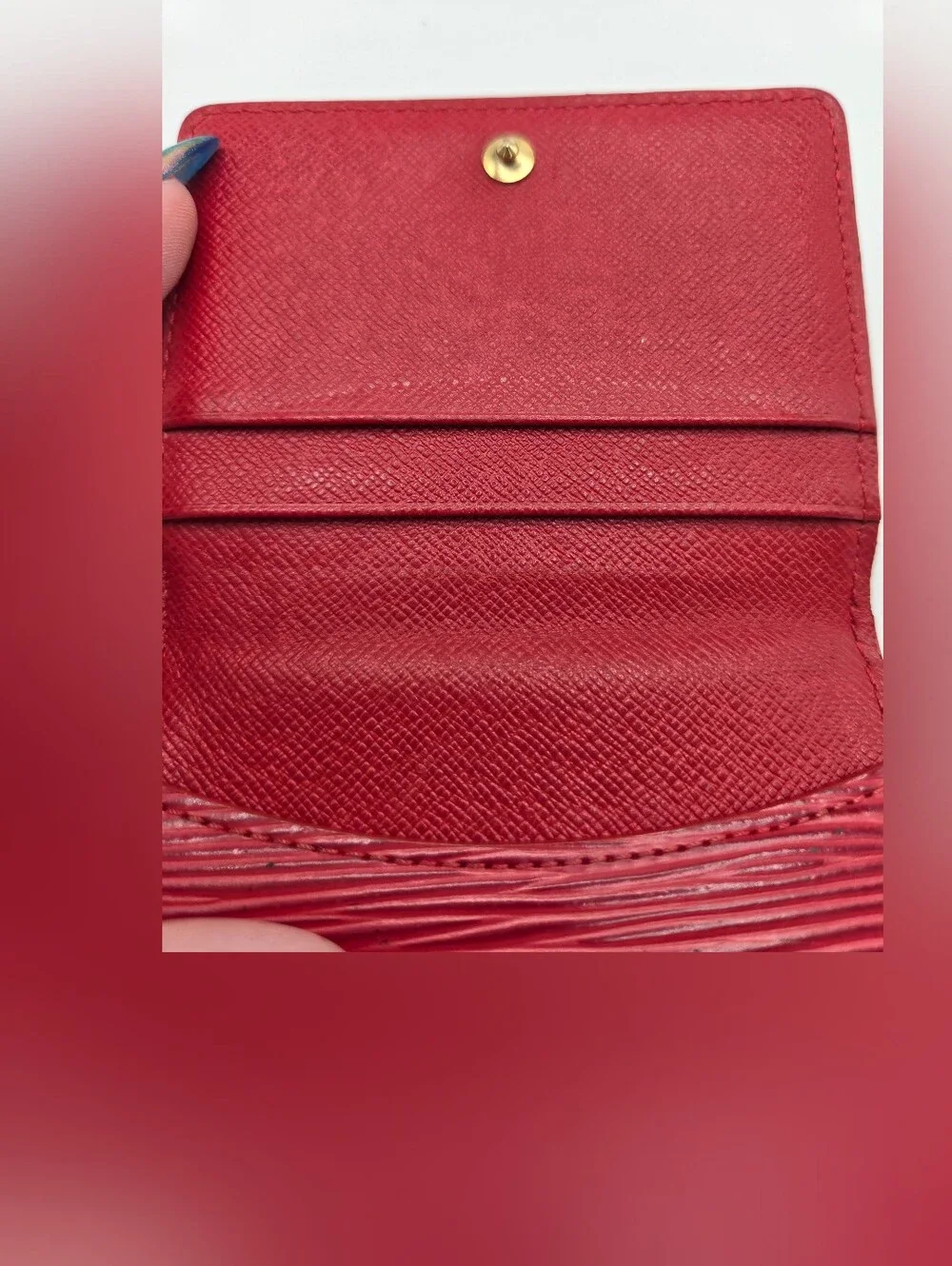 Authentic Louis Vuitton Red Epi Leather Wallet